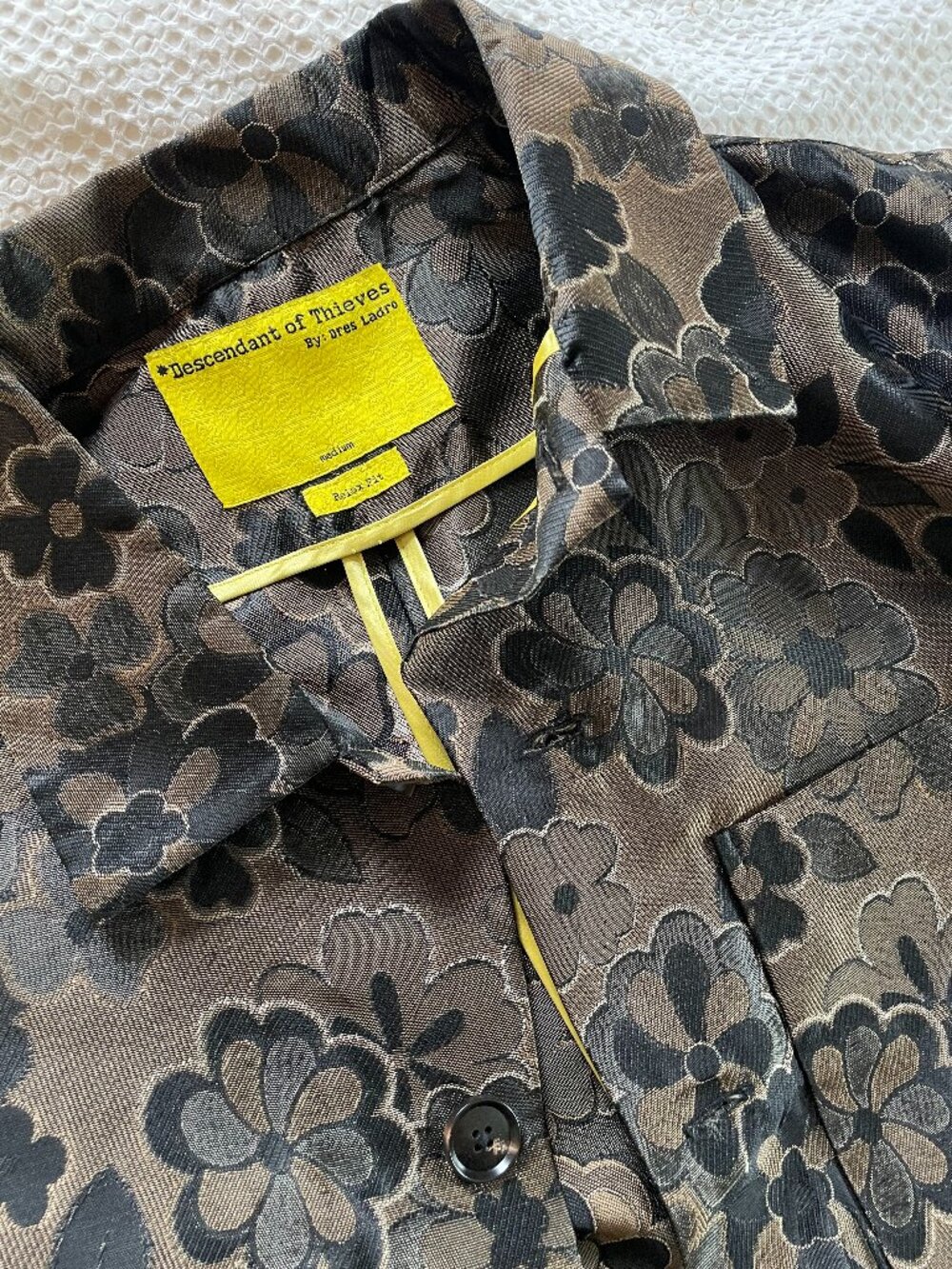 Descendant of Thieves by Dres Ladro floral jacquard jacket size M